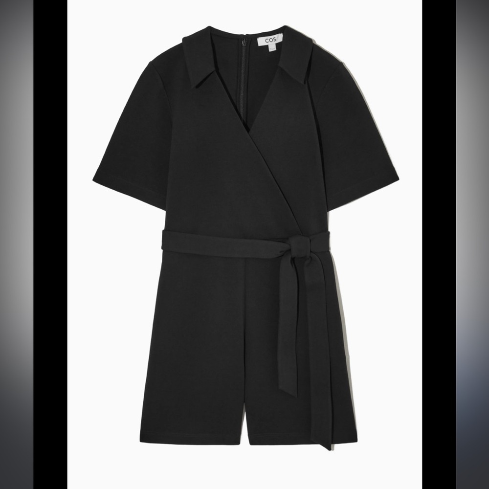 COS WRAP-EFFECT PLAYSUIT BLACK